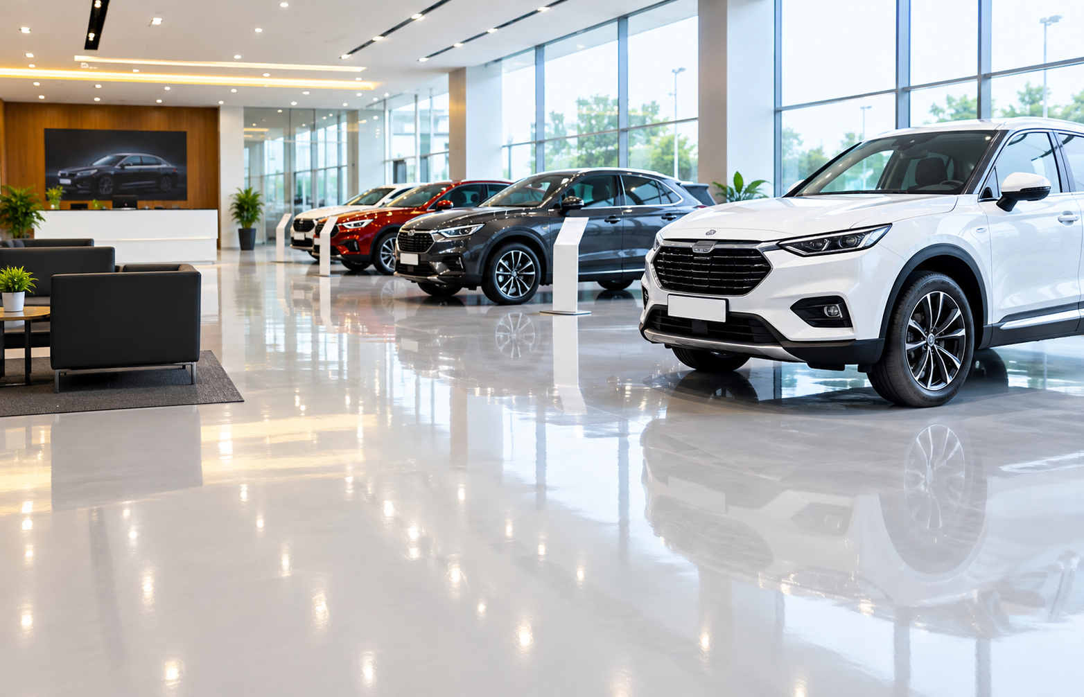 Car Showroom Flooring in Coimbatore